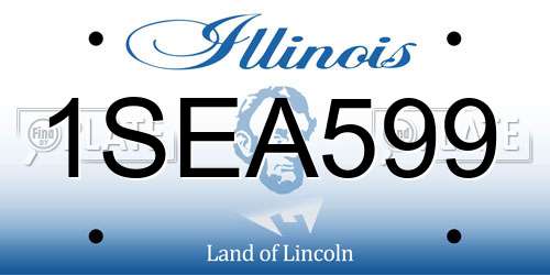 1SEA599 Illinois License Plate