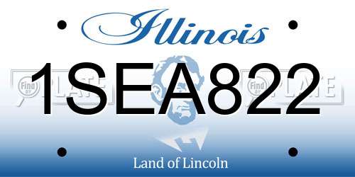 1SEA822 Illinois License Plate