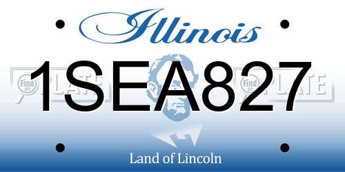 1SEA827 Illinois License Plate