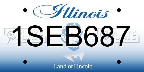 1SEB687 Illinois License Plate