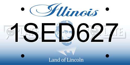 1SED627 Illinois License Plate