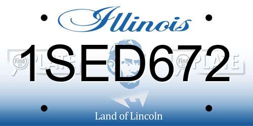 1SED672 Illinois License Plate