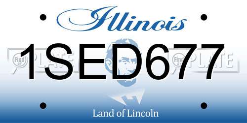 1SED677 Illinois License Plate