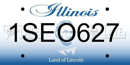 1SEO627 Illinois License Plate