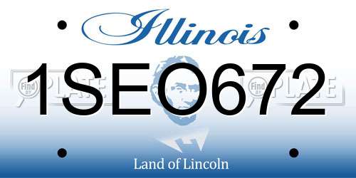 1SEO672 Illinois License Plate