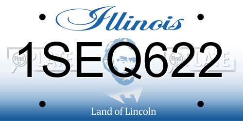 1SEQ622 Illinois License Plate