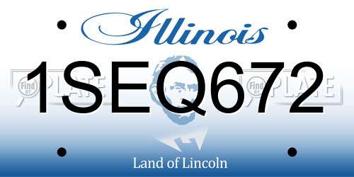 1SEQ672 Illinois License Plate
