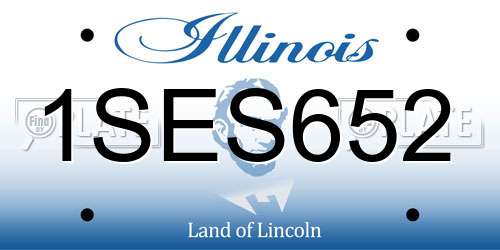 1SES652 Illinois License Plate