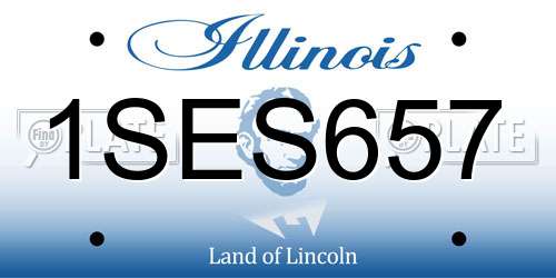 1SES657 Illinois License Plate