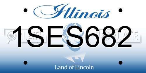 1SES682 Illinois License Plate