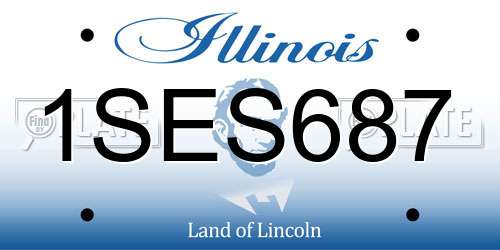 1SES687 Illinois License Plate
