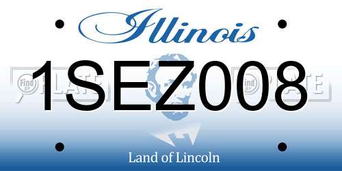 1SEZ008 Illinois License Plate