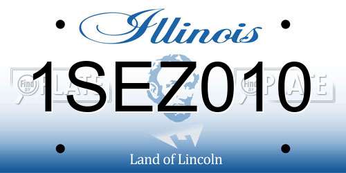 1SEZ010 Illinois License Plate