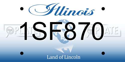 1SF870 Illinois License Plate