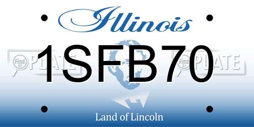 1SFB70 Illinois License Plate