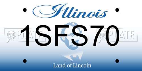 1SFS70 Illinois License Plate