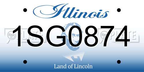 1SG0874 Illinois License Plate