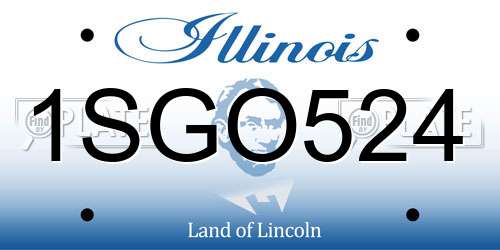 1SGO524 Illinois License Plate