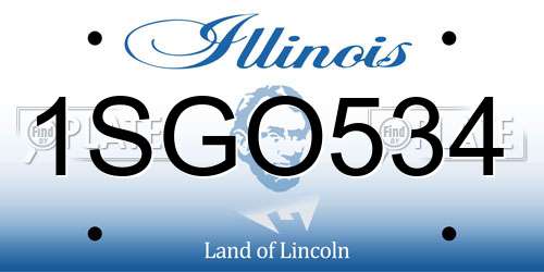 1SGO534 Illinois License Plate