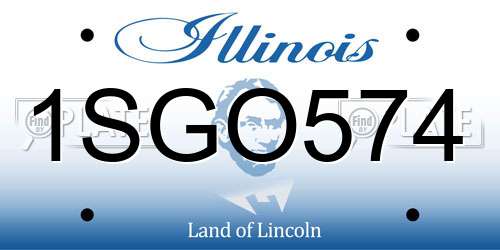 1SGO574 Illinois License Plate