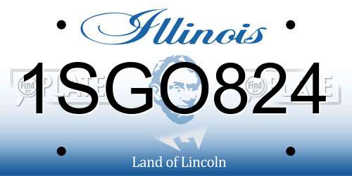 1SGO824 Illinois License Plate