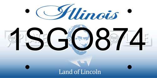 1SGO874 Illinois License Plate