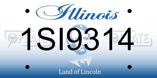 1SI9314 Illinois License Plate