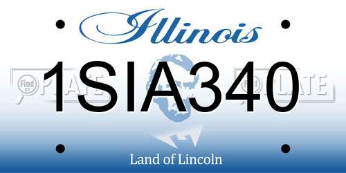 1SIA340 Illinois License Plate