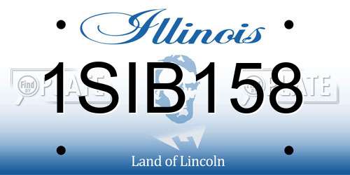 1SIB158 Illinois License Plate