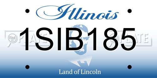 1SIB185 Illinois License Plate