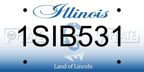 1SIB531 Illinois License Plate