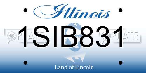 1SIB831 Illinois License Plate