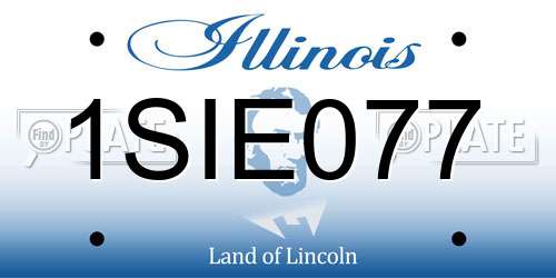 1SIE077 Illinois License Plate