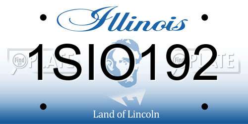 1SIO192 Illinois License Plate