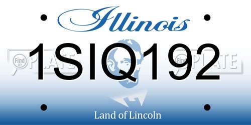 1SIQ192 Illinois License Plate