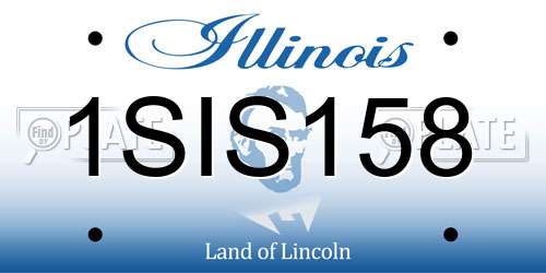 1SIS158 Illinois License Plate