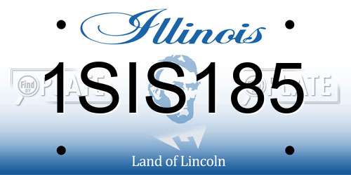 1SIS185 Illinois License Plate