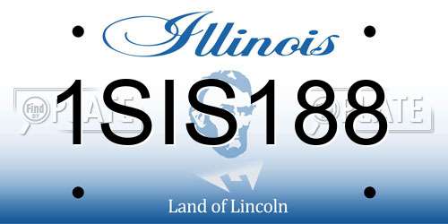 1SIS188 Illinois License Plate