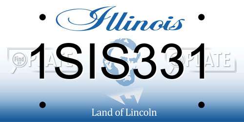 1SIS331 Illinois License Plate