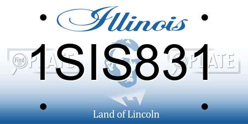 1SIS831 Illinois License Plate