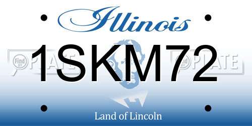 1SKM72 Illinois License Plate
