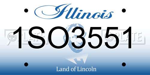 1SO3551 Illinois License Plate