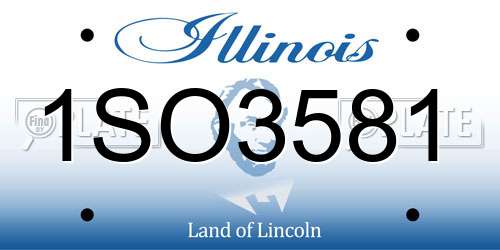 1SO3581 Illinois License Plate