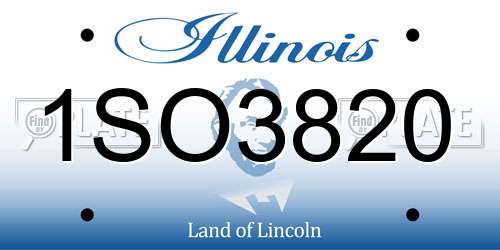 1SO3820 Illinois License Plate