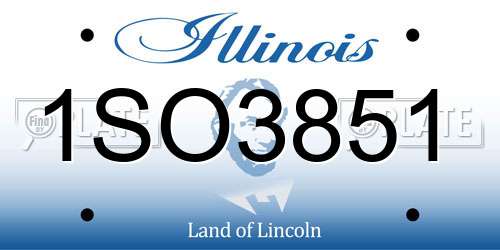 1SO3851 Illinois License Plate