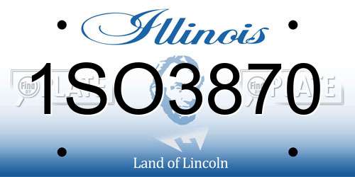 1SO3870 Illinois License Plate
