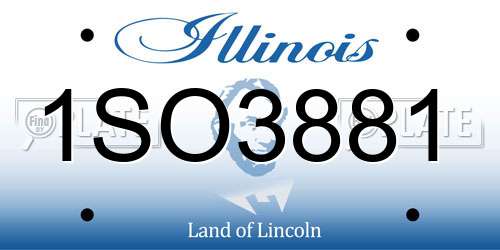 1SO3881 Illinois License Plate