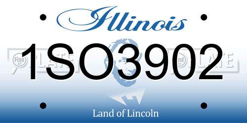 1SO3902 Illinois License Plate