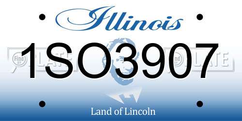 1SO3907 Illinois License Plate