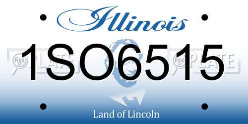 1SO6515 Illinois License Plate